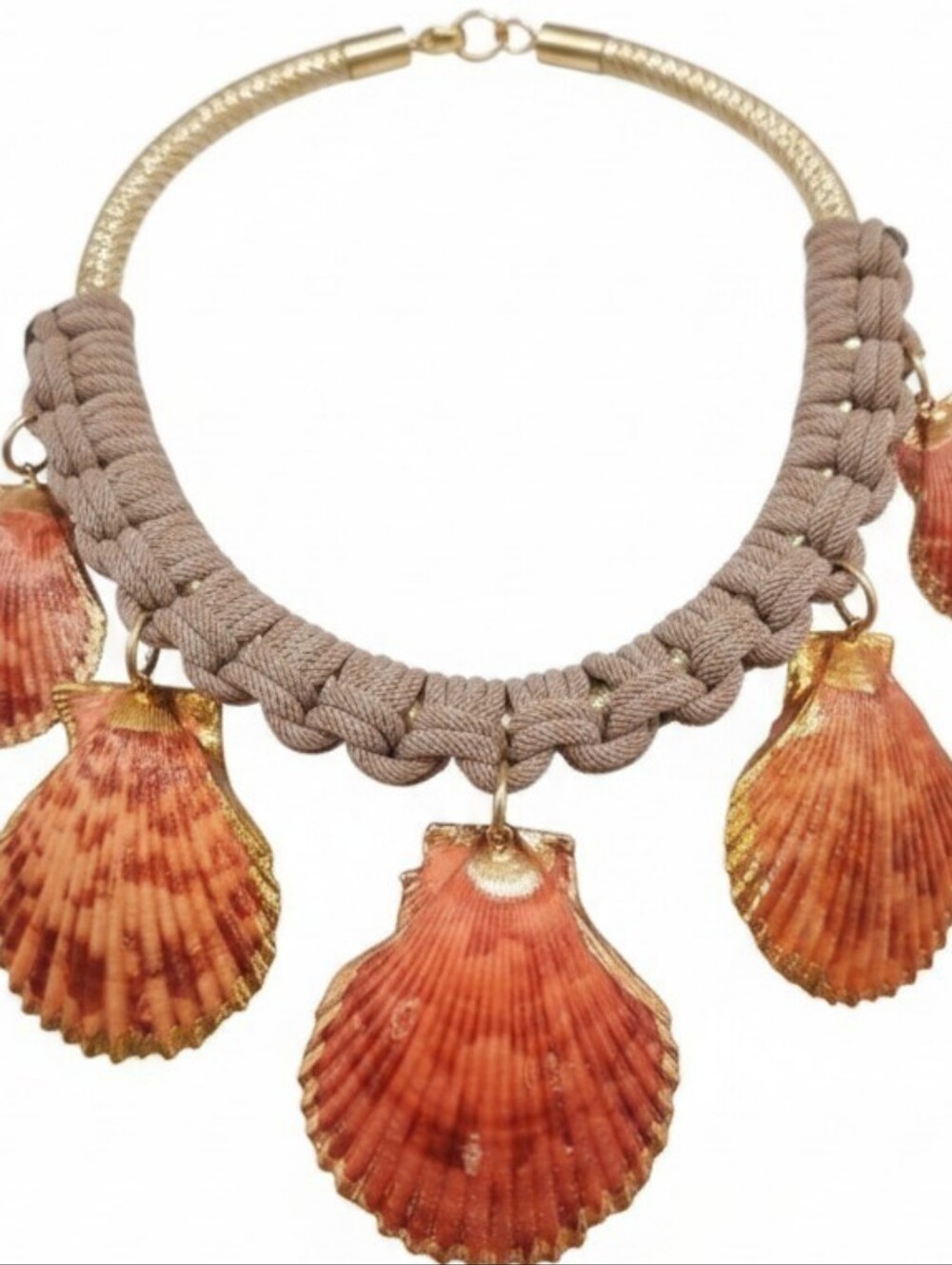🐚▪️ Piper K▪️ Natural Shell Pendant Knotted Collar 17in Necklace